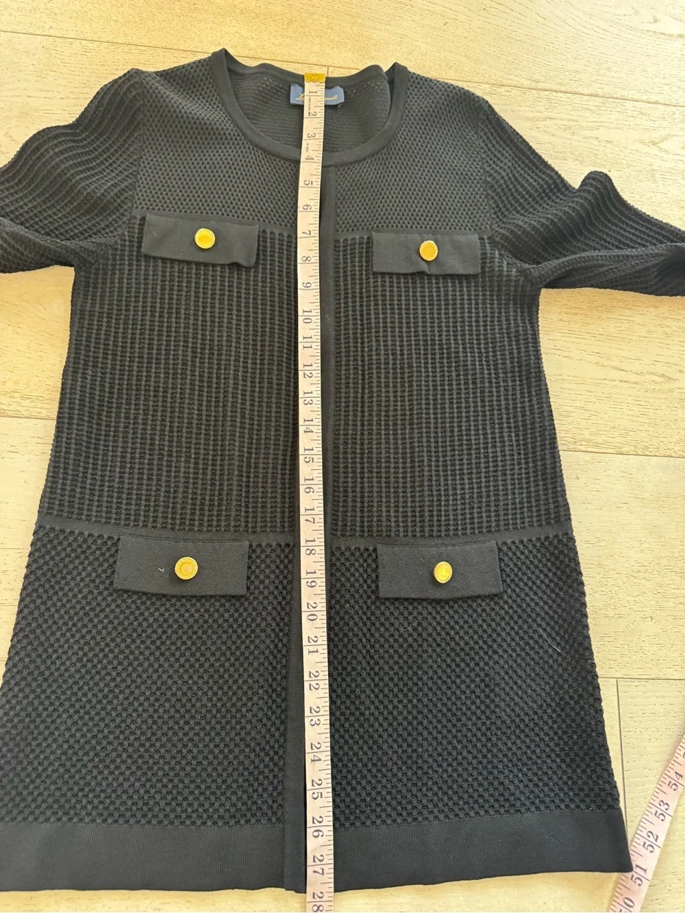 Luisa Spagnoli black with gold tone buttons blazer cardigan